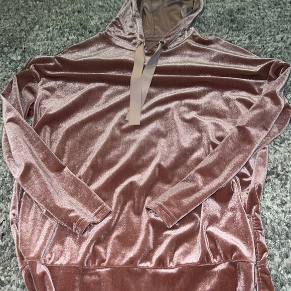 Vici Tops - Pink Velvet Hoodie